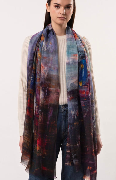 Umbrella Girl Wool Silk Scarf