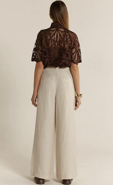 Amara Belted Pant - Flax