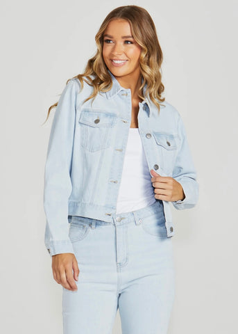 Darcy Denim Jacket-Bleached Wash