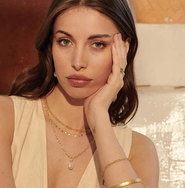 Aphrodite Goddess Pearl Drop Necklace 18kt plate