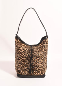 Joni LeopardCanvas Bucket Bag