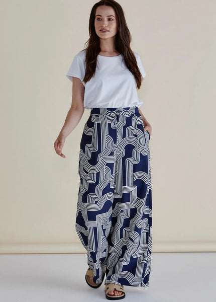 Zander Pant - Navy Geo
