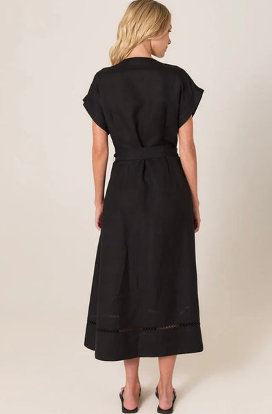 Aven Embroidered Dress - Black