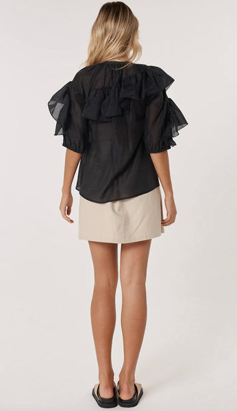 Celeste Ruffled Blouse - Black