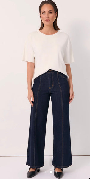 Adele Wide Leg Jeans-Dark Denim