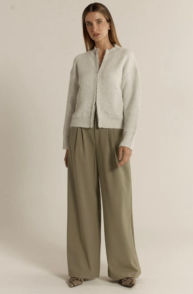 Lumi Zip Up Jumper - Snow Marle