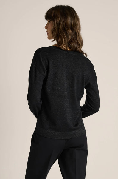 Oriane Sparkle V-Neck Knit - Black