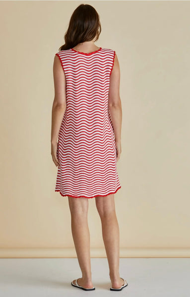 Viola Tank Dress - Red/White Stripe