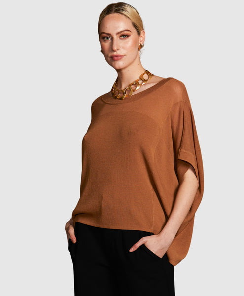 Irises Knit - cinnamon Brown