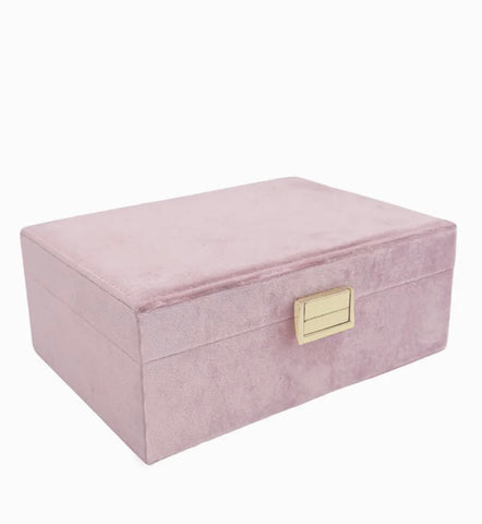 Velvet Jewellery Box Pink