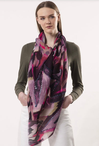 Sienna Wool Embroidery Scarf