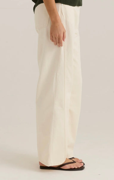Nuala Wide Leg Jean - Parchment