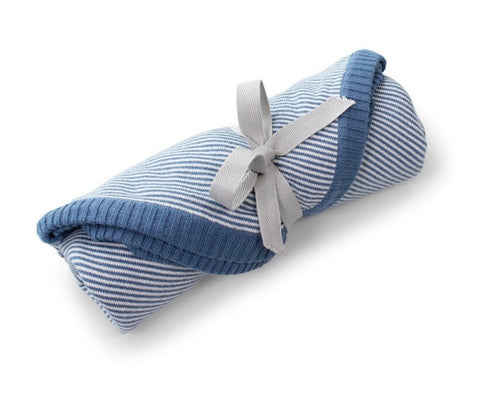 Linus Knitted Newborn Wrap - Lightweight Pure Cotton-Blue