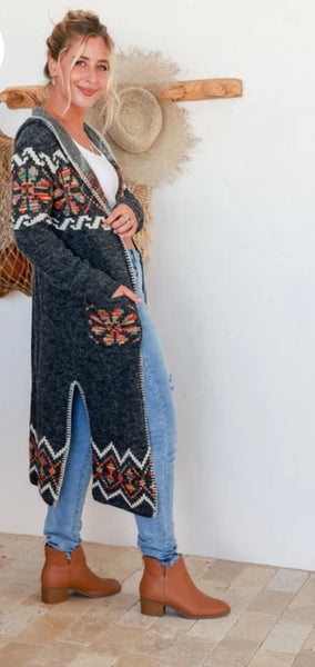 Aztec long Cardigan