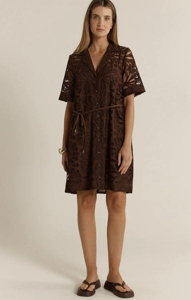 Elara Broderie Shirt Dress