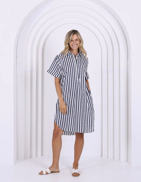 Karina Dress-Navy Strip
