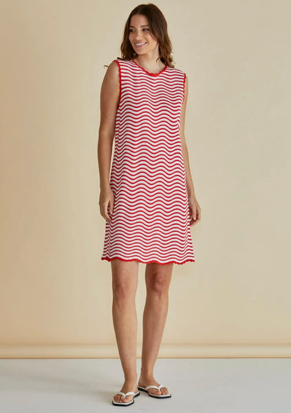 Viola Tank Dress - Red/White Stripe