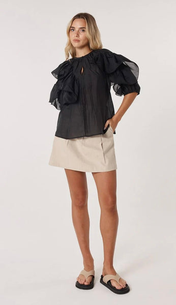 Celeste Ruffled Blouse - Black