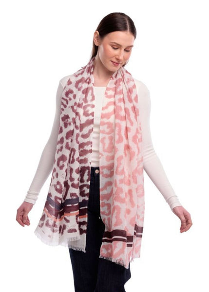 Alina Animal Print Wool Modal Scarf