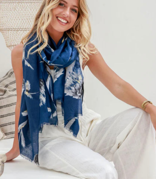 Scarf with gold foil