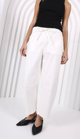 Leo Barrel Leg Jeans-White