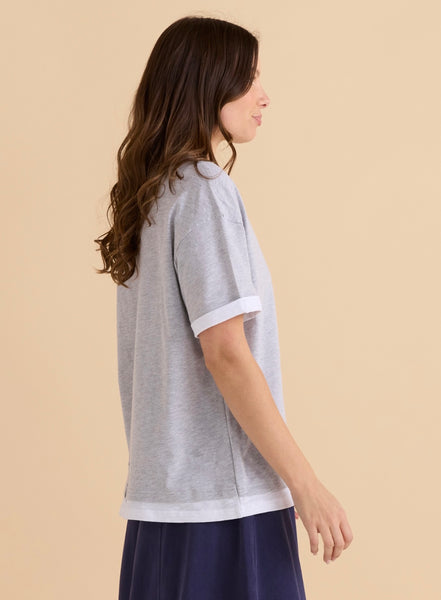 Boyfriend Tee-Grey Marle