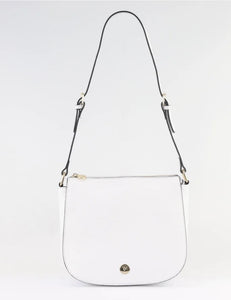 Ingrid pebbled leather shoulder bag white