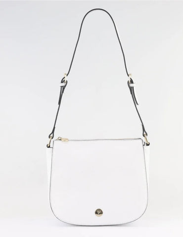 Ingrid pebbled leather shoulder bag white