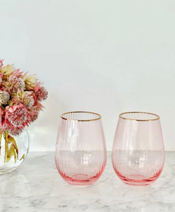 Soiree Crystal Gin Tumblers Pink (Set of 2)