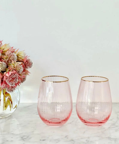 Soiree Crystal Gin Tumblers Pink (Set of 2)