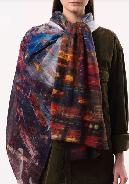 Umbrella Girl Wool Silk Scarf