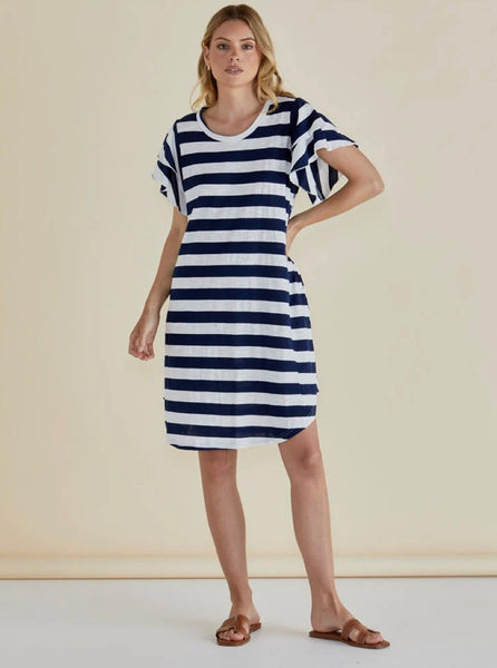 Sydney Tee Dress - Blue Stripe