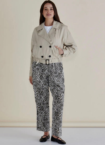 Adaline Crop Trench Coat - Beige