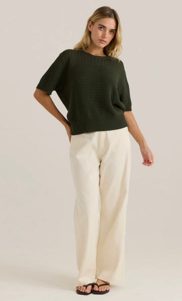 Nuala Wide Leg Jean - Parchment