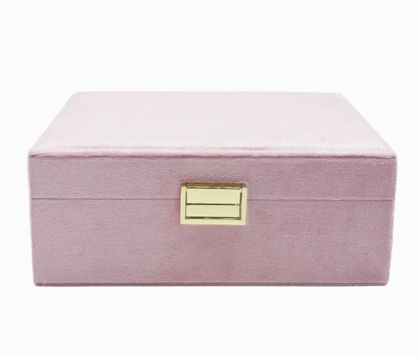 Velvet Jewellery Box Pink