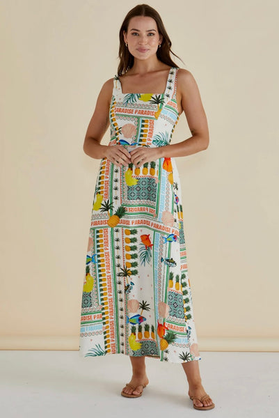 Tegan Midi Dress - Paradise Print