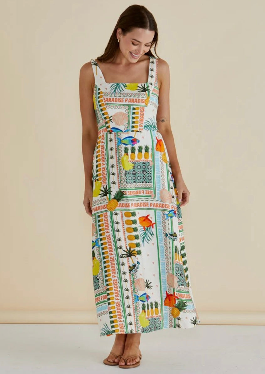 Tegan Midi Dress - Paradise Print