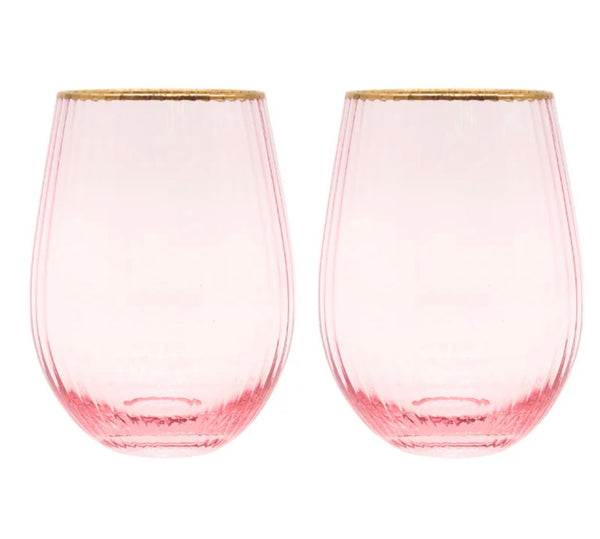 Soiree Crystal Gin Tumblers Pink (Set of 2)