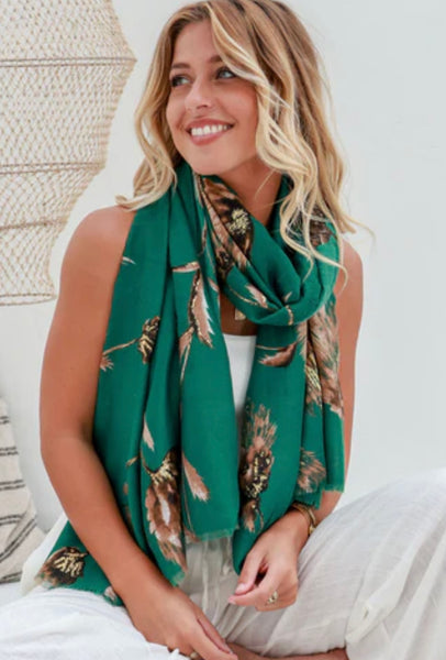 Scarf with gold foil