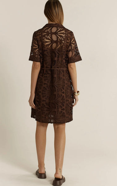Elara Broderie Shirt Dress