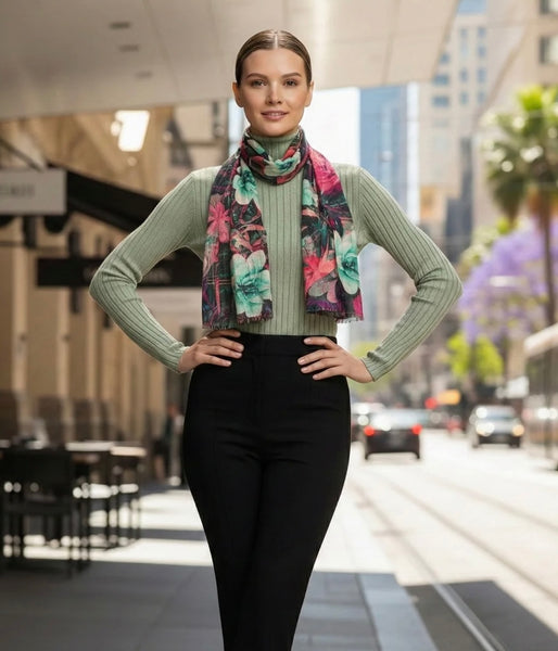 Flora Merino Wool Scarf