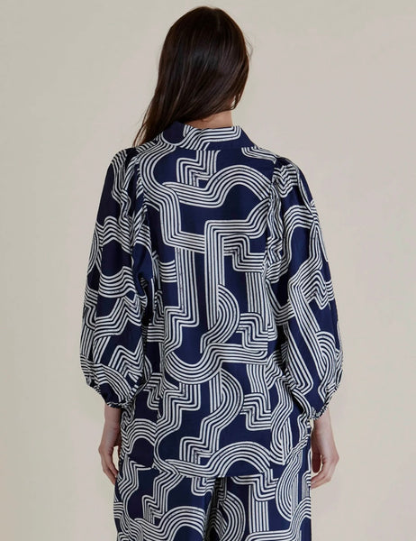 Rosalind Shirt - Navy Geo