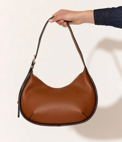 Cecelia Contrast Stitch Cresent Shoulder Bag