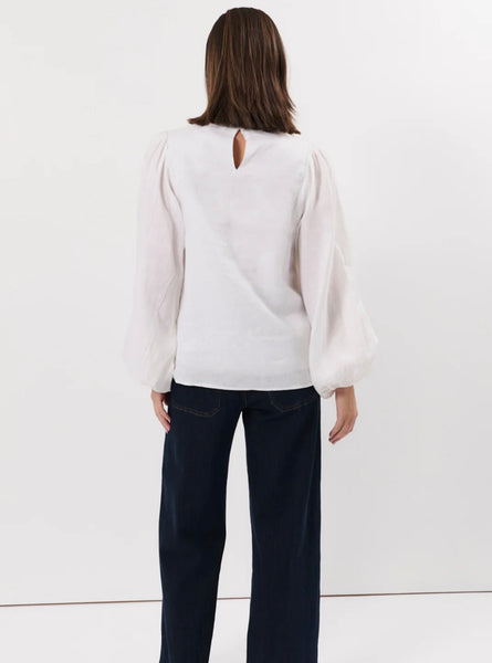 Reign linen Top-White