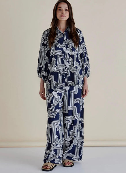 Rosalind Shirt - Navy Geo