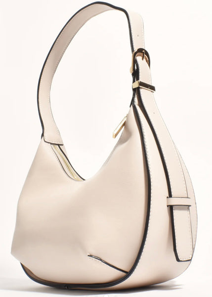 Cecelia Contrast Stitch Cresent Shoulder Bag