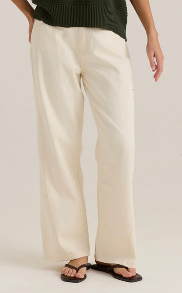 Nuala Wide Leg Jean - Parchment