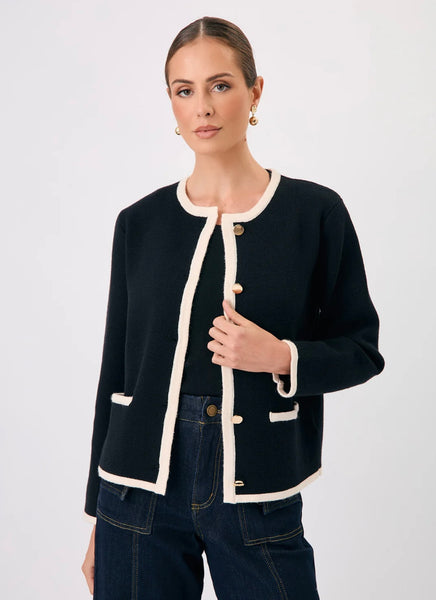 Annabel Contrast Knit Jacket