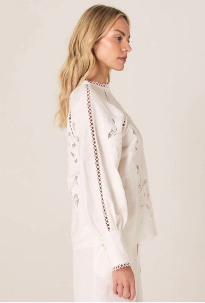 Aven Embroidered Blouse - White
