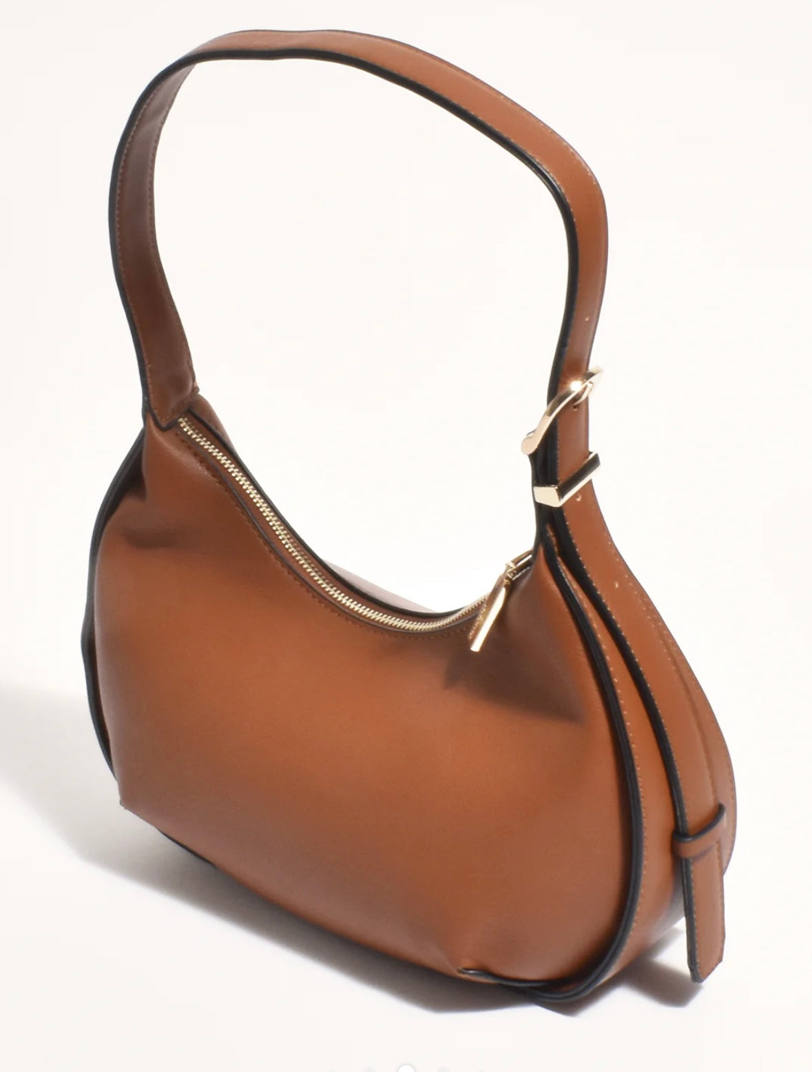 Cecelia Contrast Stitch Cresent Shoulder Bag